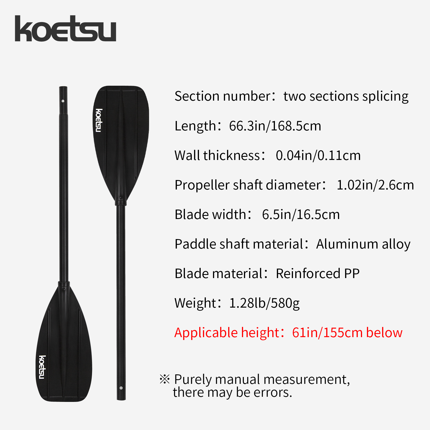 KOETSU アルミニウム合金双頭カヤックパドル - カヌー - Fishing Kayak Paddle のレビューと価格