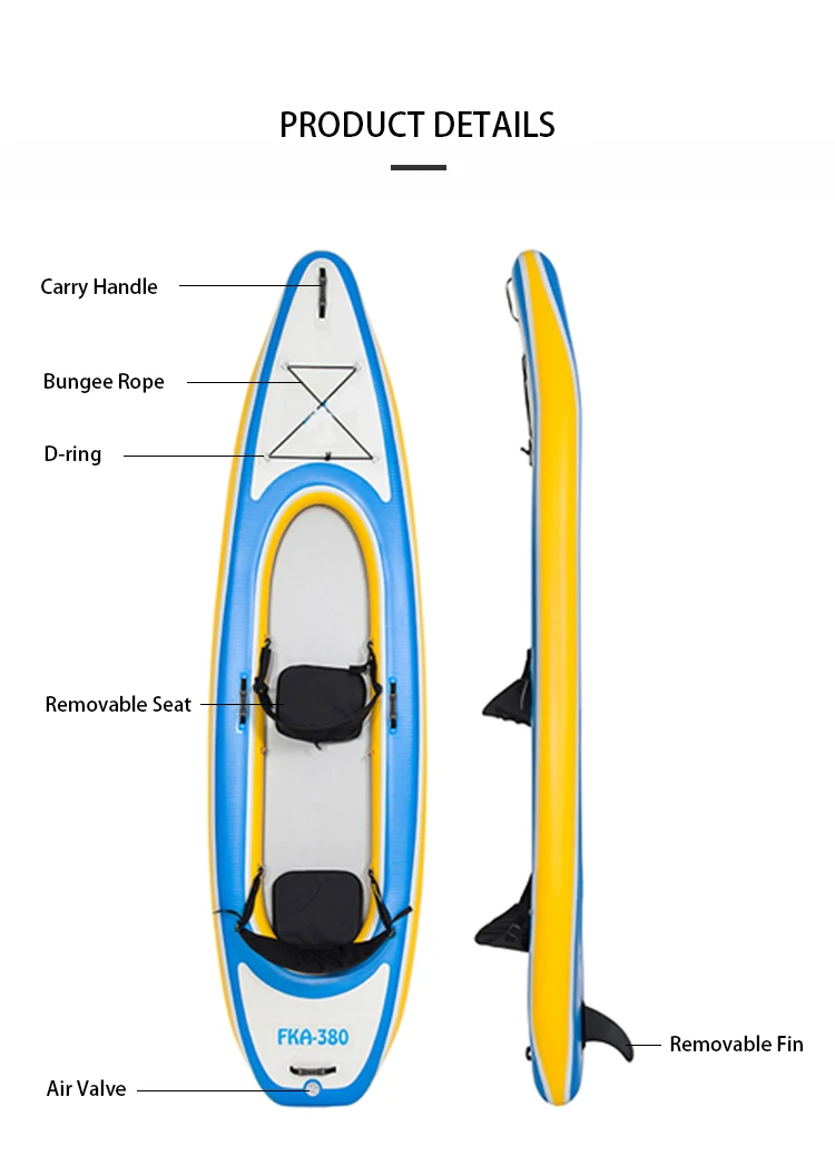 2 人の工場カスタマイズされた釣りカヌー手漕ぎボートインフレ - Fishing Kayak Paddle のレビューと価格